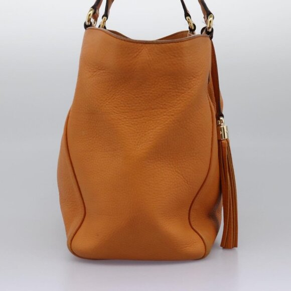 GUCCI Soho Hand Bag Leather Orange Gold - Picture 5 of 16
